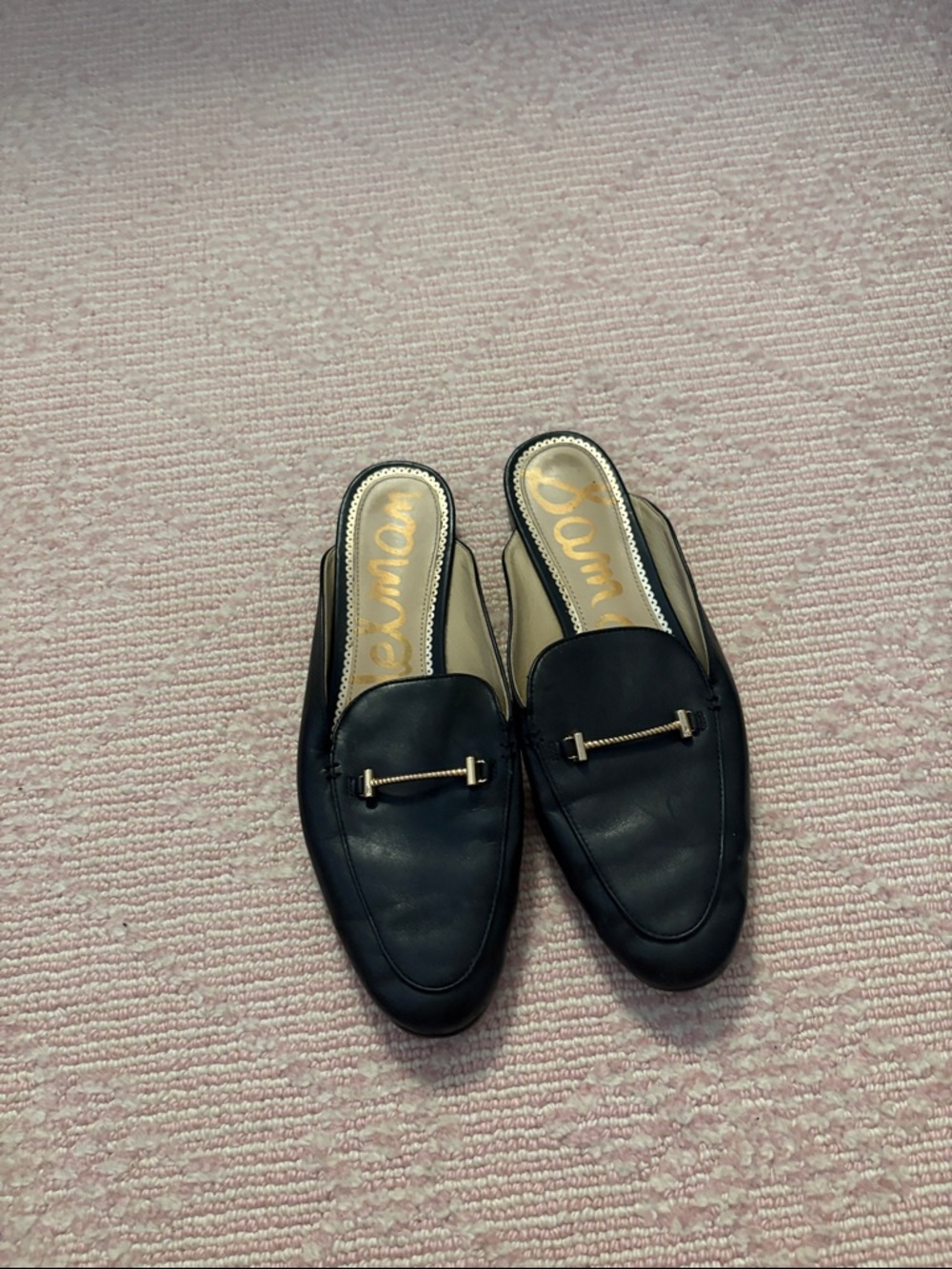 Sam Edelman Black Leather Slip-On Bit Loafers